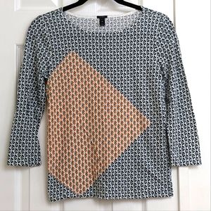 J. Crew Geo Print Top EUC